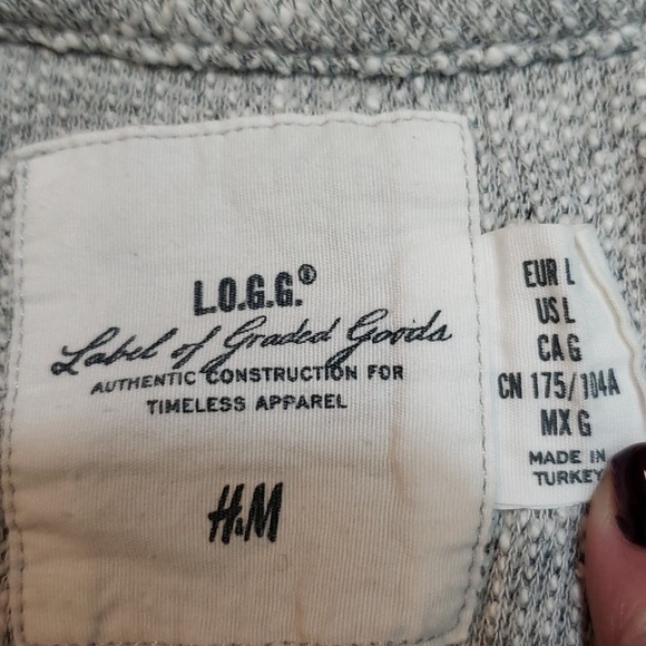 L.O.G.G. by H&M Grey Marled Tweed Style Sweatshirt Size Large - Picture 4 of 4